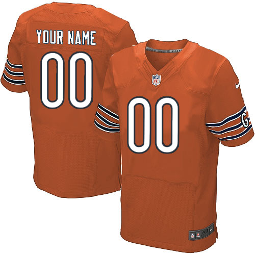 Men's Elite Nike Jersey Orange Alternate - Customized NFL Chicago Bears